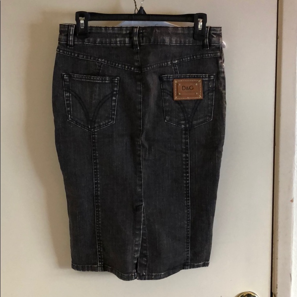 D&G grey denim pencil skirt